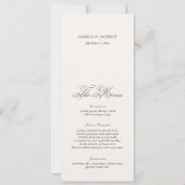 Invitation Victorian Ivory And Brown Wedding Menu Card (Devant)