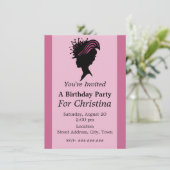 Invitation Victorian Lady Black Silhouette Fancy Casquette An (Debout devant)