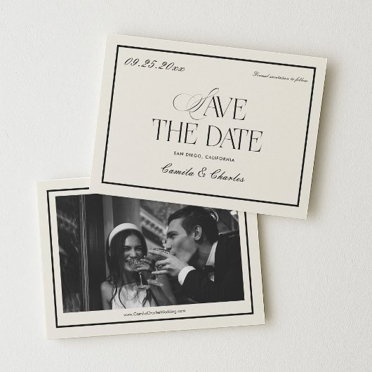 Invitation Victorian Old Money Wedding Save the Date Photo