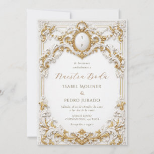 Invitation Victorian Or Blanc Baroque Nuestra Boda Mariage