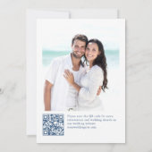 Invitation Victorian Ornate Floral Dusty Blue Code QR Mariage (Dos)