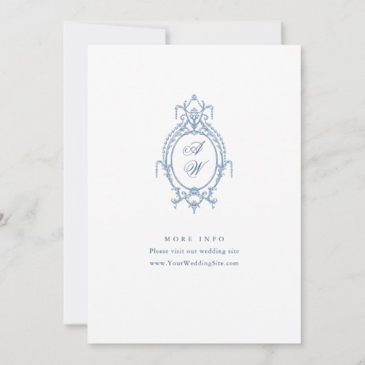 Invitation Victorian Ornate Grace Dusty Blue ENGAGEMENT PARTY (Dos)
