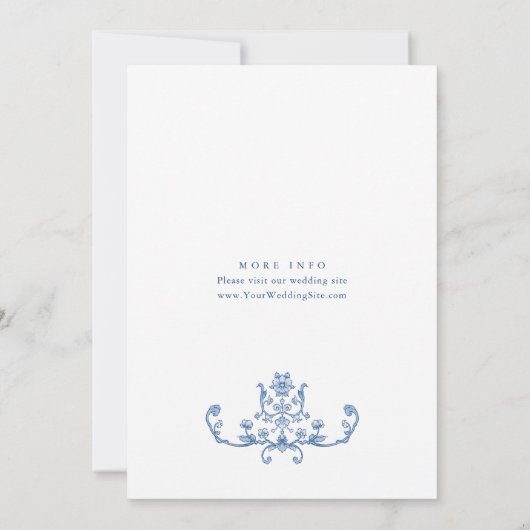 Invitation Victorian Ornate Grace Dusty Blue ENGAGEMENT PARTY (Dos)