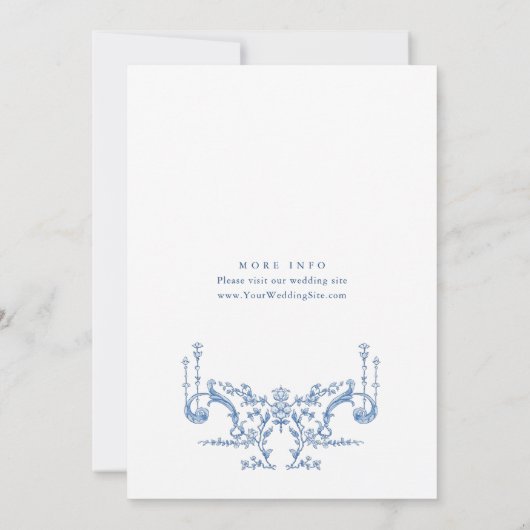 Invitation Victorian Ornate Grace Dusty Blue ENGAGEMENT PARTY (Dos)