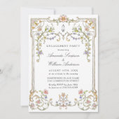 Invitation Victorian Ornate Grace Floral ENGAGEMENT PARTY (Devant)