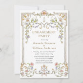 Invitation Victorian Ornate Grace Floral ENGAGEMENT PARTY (Devant)