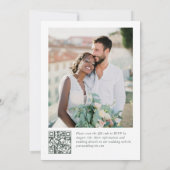 Invitation Victorian Ornate Grace Green Photo Code QR Mariage (Dos)