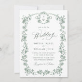 Invitation Victorian Ornate Grace Photo Code QR Mariage (Devant)
