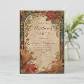 Invitation Victorian Poinsettia Christmas (Debout devant)