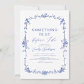 Invitation Victorian Quelque chose Bleu Fête des mariées fran (Devant)