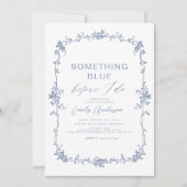 Invitation Victorian Quelque chose Bleu Fête des mariées fran (Devant)