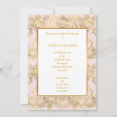 INVITATION VICTORIAN ROSE OR ÉLÉGANT MARIAGE (Devant)