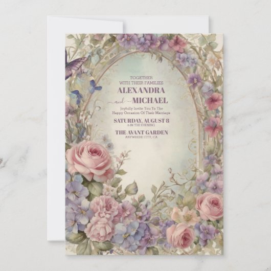 Invitation Victorian Royal Elegance Mariage (Devant)