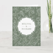 Invitation Victorian Sage Green Catholic QR Code Wedding (Devant)