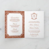 Invitation Victorian Terracotta Catholic QR Code Wedding (Intérieur)
