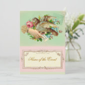 Invitation Victorian Valentine Bird et rose (Debout devant)