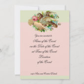 Invitation Victorian Valentine Bird et rose (Dos)
