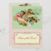 Invitation Victorian Valentine Bird et rose (Devant / Derrière)