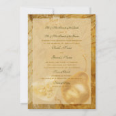 Invitation Victorian vintage d'or Brown weding (Dos)