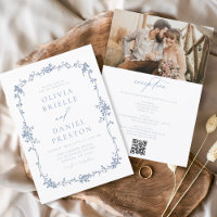 Victorian Vintage Français Photo QR Code Mariage