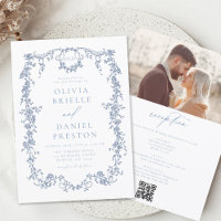 Victorian Vintage Français Photo QR Code Mariage