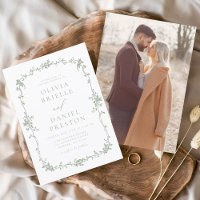 Victorian Vintage Français Photo Sage Mariage vert