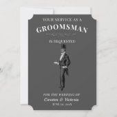 Invitation Victorian Vintage Groomsman (Devant)