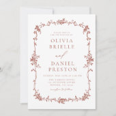 Invitation Victorian Vintage QR Code Mariage Terracotta (Devant)
