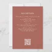 Invitation Victorian Vintage QR Code Mariage Terracotta (Dos)