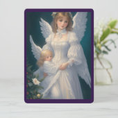 Invitation Victorian Vintage Retro Christmas Angel (Debout devant)