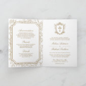 Invitation Victorian White and Gold Catholic QR Code Wedding (Intérieur)