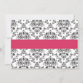 Invitation victorien de mariage de damassé (noir (Dos)