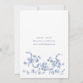 Invitation Victorien Ornate Grace Floral Dusty Mariage bleu (Dos)