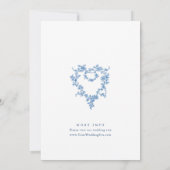Invitation Victorien Ornate Grace Floral Dusty Mariage bleu (Dos)