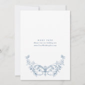 Invitation Victorien Ornate Grace Floral Dusty Mariage bleu (Dos)