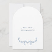 Invitation Victorien Ornate Grace Floral Dusty Mariage bleu (Dos)