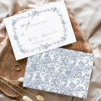 Victorien Vintage RSVP Dusty Blue Mariage