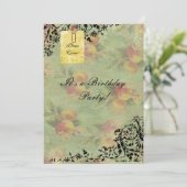 Invitation victorienne d'anniversaire de pêche (Debout devant)