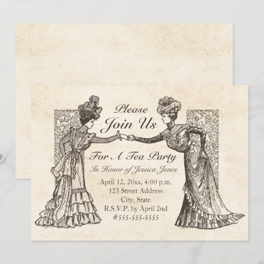Invitation victorienne de dames (Devant / Derrière)
