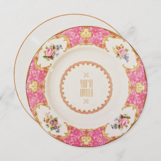 Invitation victorienne de partie de goûter (Devant / Derrière)