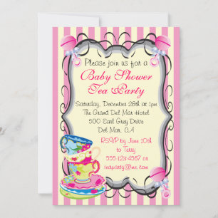Invitation victorienne de thé de baby shower