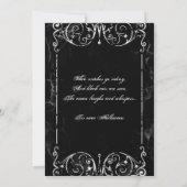 Invitation Victorienne Éffrayante gothique de Black Halloween (Dos)