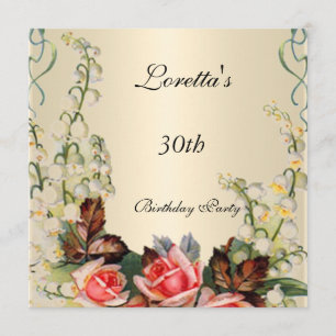 Invitation Victorienne Jolies Fleurs Roses