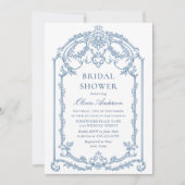 Invitation Victorienne Ornate Grace Dusty Fête des mariées bl (Devant)