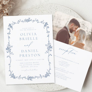 Invitation Victorienne Vintage photo tout en un Mariage