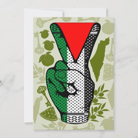 Invitation Victory Sign Hand Resistance Red Triangle Symbol (Devant)