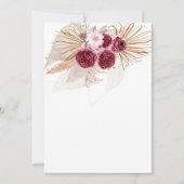 Invitation Vide Ajoutez Votre Propre Boho Bordeaux Herbe de P (Devant)