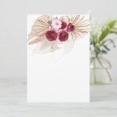 Invitation Vide Ajoutez Votre Propre Boho Bordeaux Herbe de P (Debout devant)