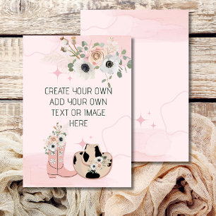 Invitation Vide Ajoutez Votre Propre DIY Western Cowgirl Sadd
