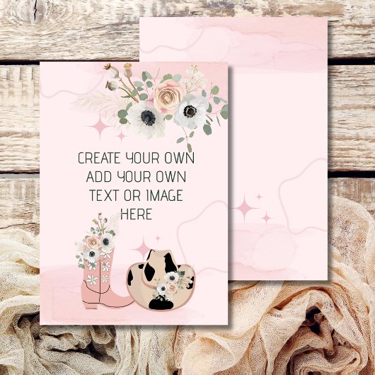 Invitation Vide Ajoutez Votre Propre DIY Western Cowgirl Sadd